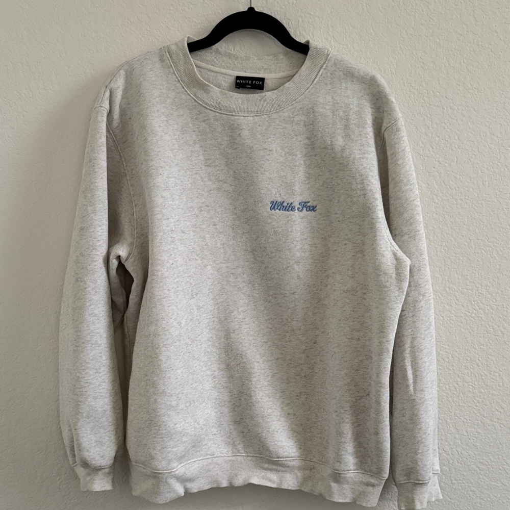 White fox light heather grey crewneck